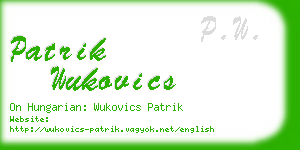 patrik wukovics business card